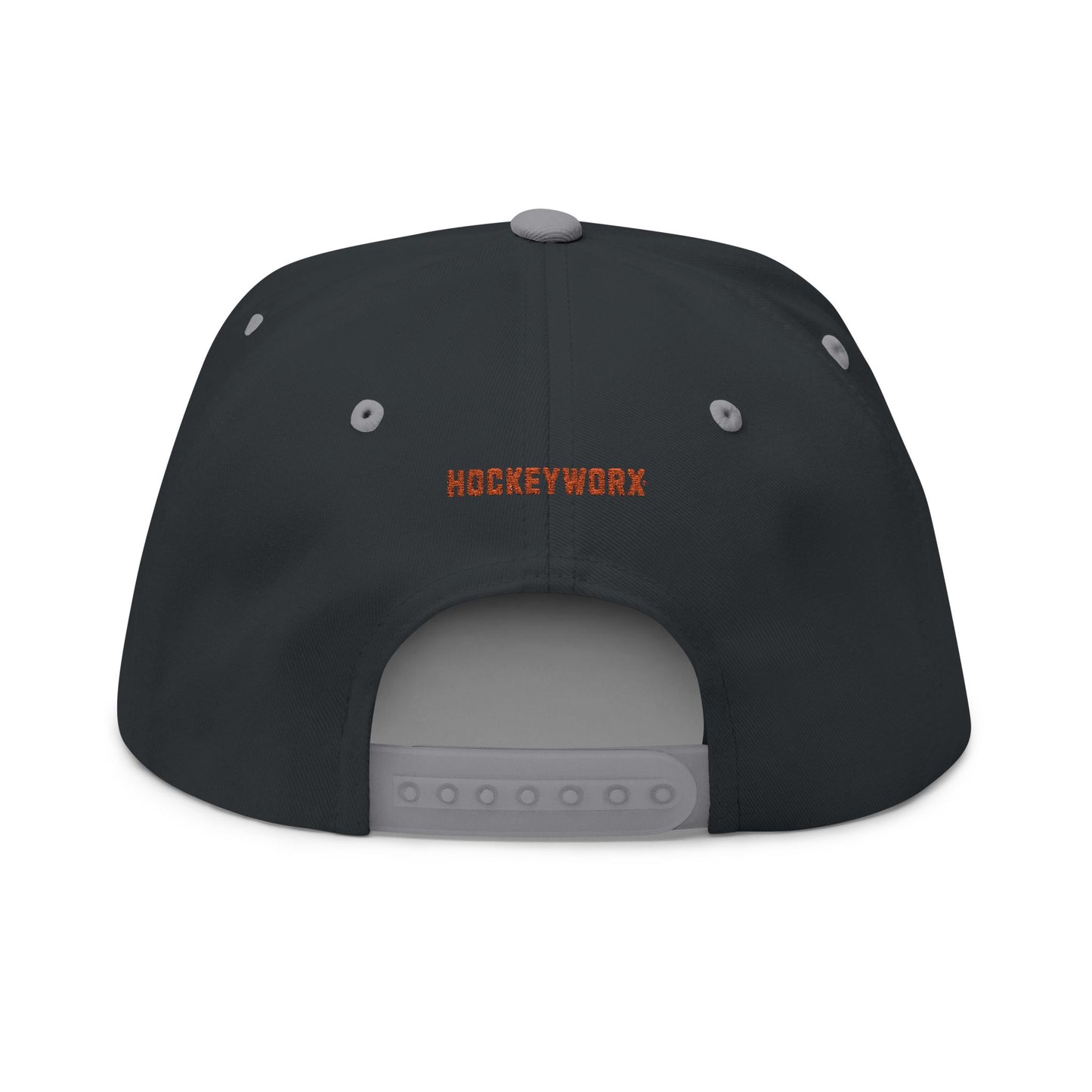 Hockey Goalie Road Sign Flat Bill Cap | Embroidered Snapback